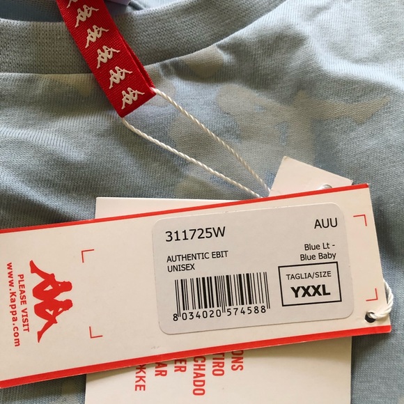 KAPPA~Youth Unisex Baby Blue T-Shirt - Picture 4 of 9